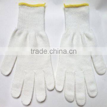 13 gauge bleached white cotton knitted glove