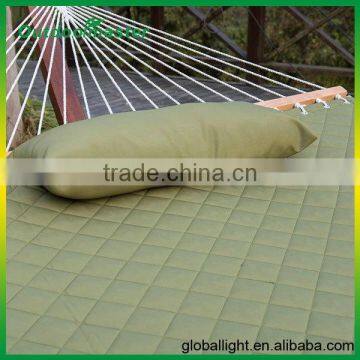 Quilted Fabric Two Person Hammock Wooden Spreader Bar photo-2