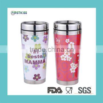 Plastic + stainless steel NA02 termos travel mug thermo