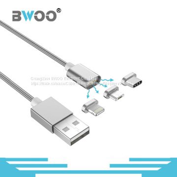 3 in 1 Magnetic usb cable with lightning micro type-c connector