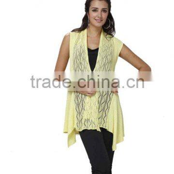 Sleeveless Cardigan With Unregular Bottom