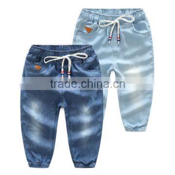 Jeans supplier in China low price 100% lyocell kids jeans wear with elastic leg opening