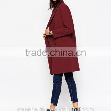 Latest Design Ladies Double Breasted Long Coat Wholesale photo-4
