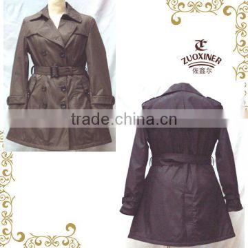 2 row buttons Cotton long coat for Ladies