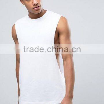 High Quality New Design Custom Manufacture White Color Sleeveless Gym Wear Comfortable 100% Cotton Fashion Men's Tank Tops