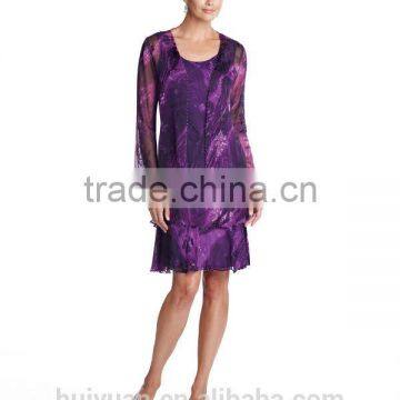 Long Sleeve Knee Length Prom Dress photo-2