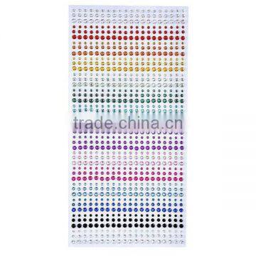 Bling Multicolor Gem Rhinestone Sticker Sheet with Self Adhesive for Scrapbooking Embellishments and Crafts