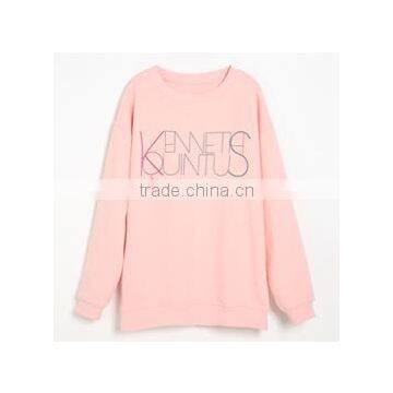 Cheaper Customized Designs Fashionable Ladies Printed Hoodies&sweatshirt CVC60/40 Fleece Crewneck Hoodies&sweatshirt photo-3