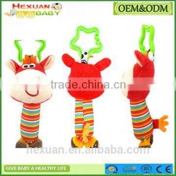 New Animal Dog Soft Stuffed Plush Crib Bed Hanging Hand Rattles Baby Toys photo-2