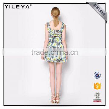 Cute Pattern Floral-Printing Advanced Apparel Dresses photo-3