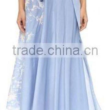 2016 Designed for Fashion Women Chiffon Printed Skirt Ladies'maxi Skirt OEM photo-2