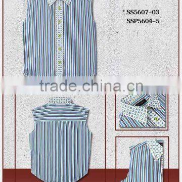 Sleeveless Fashion Stylish Stripe Kid Shirts for Boys photo-2