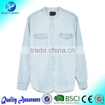 Spring Chinese stand collar cowboy shirts