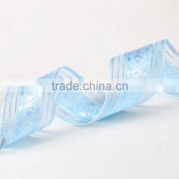 Silver Edged Sheer Ribbon With Satin Center photo-2