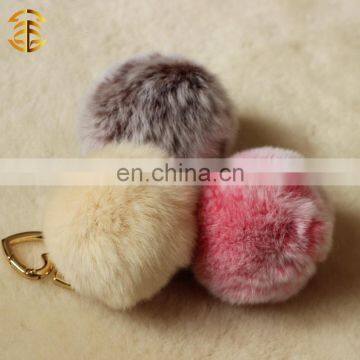 High Quality Fur Bag Genuine Rex Rabbit Fur Ball Key chain