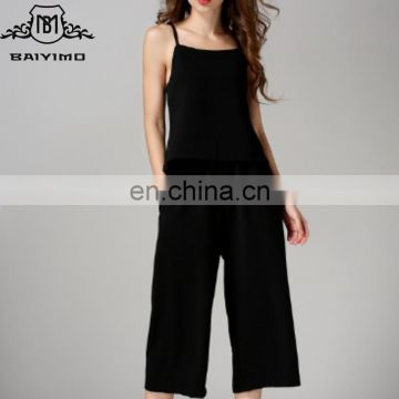 2016 BAIYIMO OEM service Women's Casual Off shoulder Wide Leg Jumpsuits