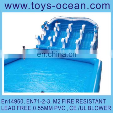 Giant Inflatable water slide with big swimming pool for rental or sale