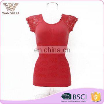 Hot sale custom colors mature flowers pattern cheap lace body shaper