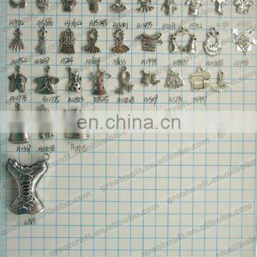 Wholesale Bright Silver Plated Metal Charms Jewelry Skirt Pendants Supplies Fits Diy Bracelets & Necklace