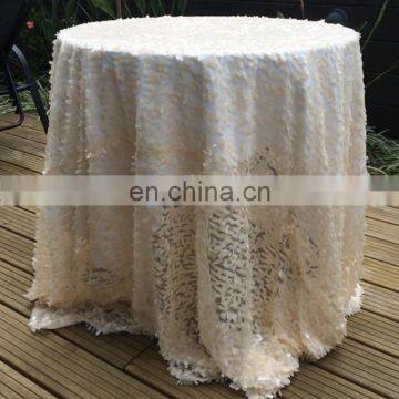 outdoor fancy cream teardrop sequin tulle fabric french tablecloths