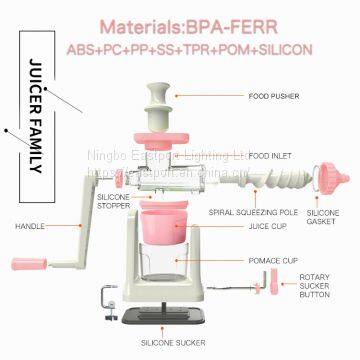 MULTIFUNCTIONAL MANUAL JUICER FOR HOME USE D598