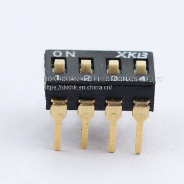 Vertical In-line Type 4-digit DIP Switch With 2.54 Wave Soldering at a Pitch of 1000gf photo-2