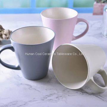 Hot popular gift set pink ceramic porcelain drinkware kitchen mug drinking cup