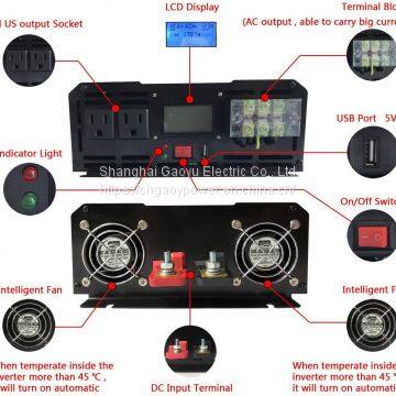 CHGAOY Pure Sine Wave Solar Power Inverter 2000W 12V DC to 120V±5% AC 60HZ Converter Off Grid With LCD Display photo-4