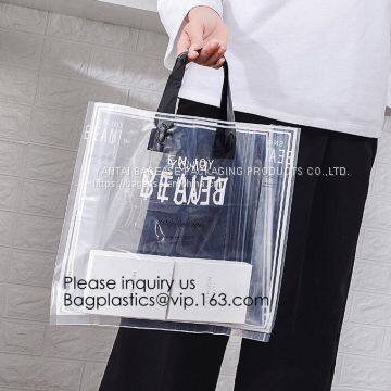 Custom Durable PVC Blank Waterproof Shopping Clear Plastic Ladies Travel Storage Organizer Hand Beach Bag, bagease, bagp