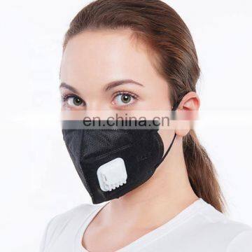Eco Friendly Vertical Folding Valved Custom Mouth Mask Black
