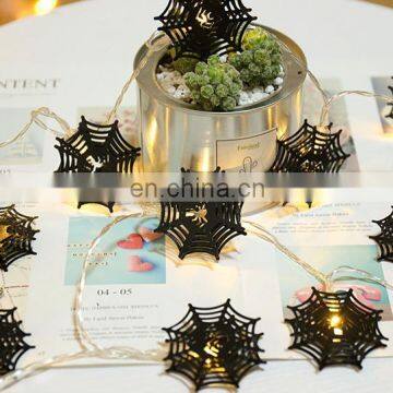 Halloween Lights Hot Selling High Quality Indoor Led String Printing Scary Spider Web Light for Holiday Pendant Decoration