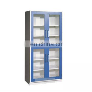 Chemical laboratory steel cabinet with glass door storage cabinet used for hospital