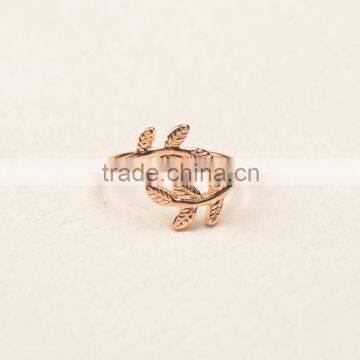 New Women Design ladies finger rings, Olive branch leaf finger ring