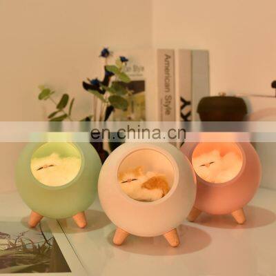 Home decoration portable wooden led rechargeable kids room light