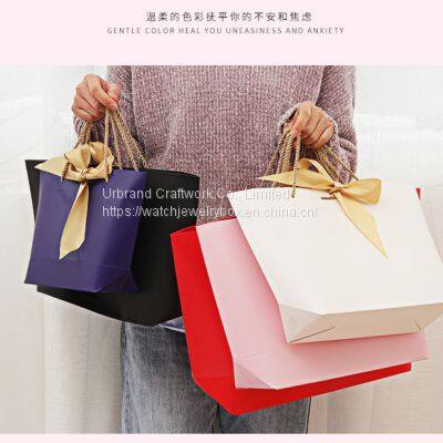 Hot Selling Eco Friendly Pink Paper Shopping Bags With Handle Customized Logo Printing Cloth Carry Bag For Botiques photo-4
