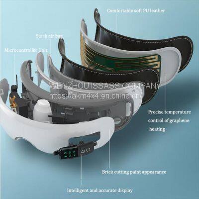 Wireless Air Pressure Vibration Digital Eye Massager Vibration Magnetic Acupuncture Therapy Relief Heat Compress Eye Mask photo-2