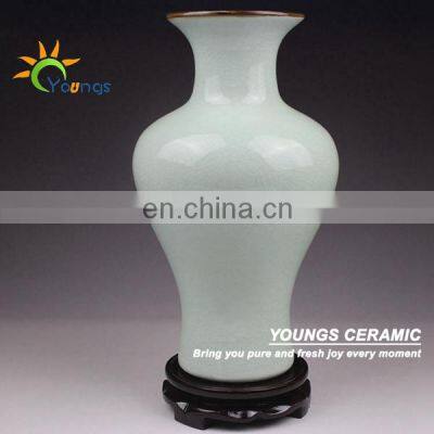 Light Celadon Crackle Chinese Porcelain Vases For Table Lamp photo-4