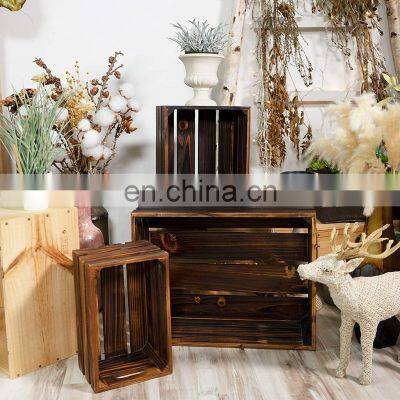 Modern Aesthetic Decorative Wooden Crates With Wall Mounts and Cutout Handles photo-4