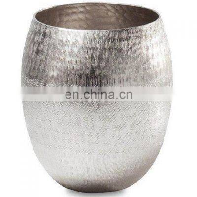 silver round flower pots