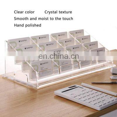 16 Slots Acrylic Business Cards Holder Cards Holder for Desk photo-4