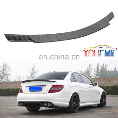 C74 style carbon fiber rear trunk boot spoiler for Mercedes Benz C class W204 2007-2014