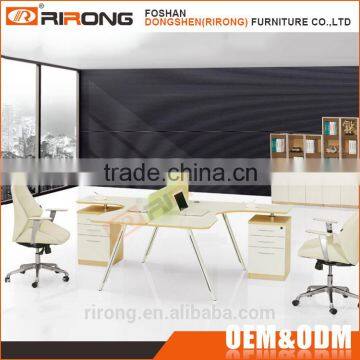 Cheap Modern Simple Design Aluminium Leg Wooden Melamine 2 Person Office Workstation With Partition photo-2