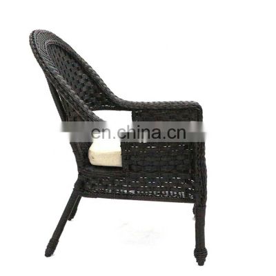 Stock Indoor & Outdoor PE Rattan Wicker Arm Chair Dining Chair With Cushion Patio Garden Furniture photo-3
