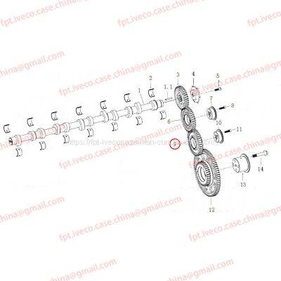 MAN D2066 Crankcase intermediate gear assembly 04505-5093