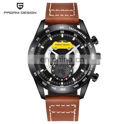 PAGANI DESIGN 2767 Mens New Top Luxury Brand Fashion Waterproof Leather Quartz Watch