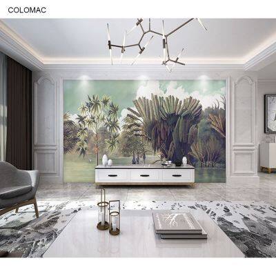 Custom 3D Pristine Tropical Forest Plant Wallpaper Boat Lake Painting Large Mural For Bedroom Living Room TV Background Wall Dropshipping