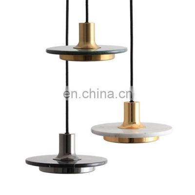 Black Iron Marble Fashion LED Pendant Light For Kitchen Living Room Dining Room Chandelier