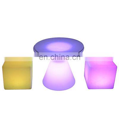 changing color light plastic bar stool cube led chair lighting coffee shop led chair cube