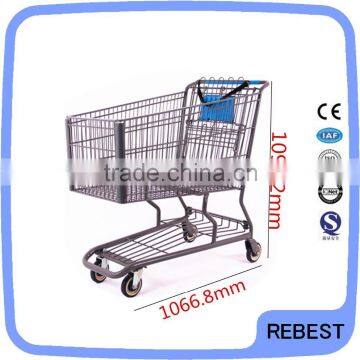 Shopping cart type and chromed plated surface handling shopping trolley