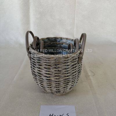 Customised Small Woven Decorate Baskets Willow Garden Flowerpot in Different Sizes